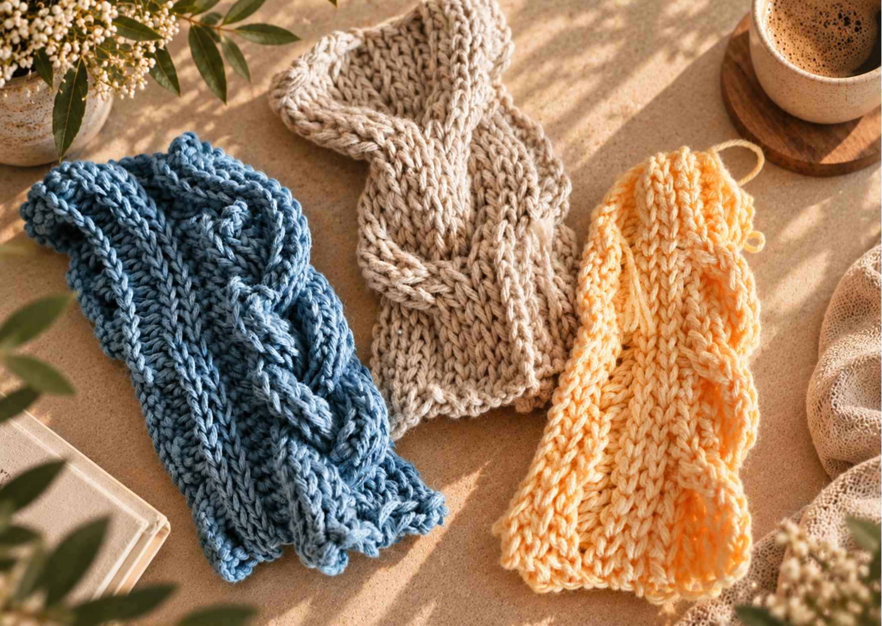 Detalle de tejido de trenzas a crochet