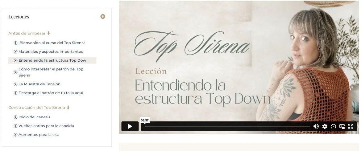 Captura real de la lección en vídeo Entendiendo la estructura Top Down del curso Top Sirena.